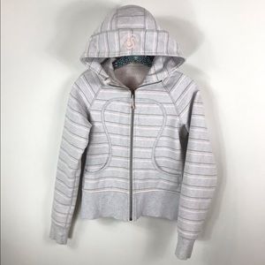 Lululemon Gray Striped Scuba Hoodie Sz. 6
